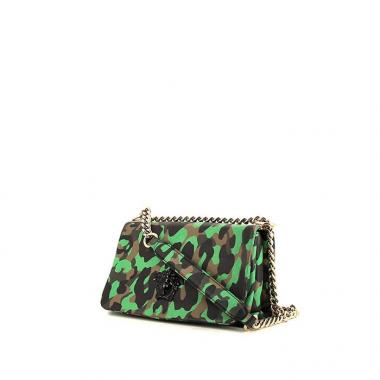 Bolso bandolera Versace Palazzo Empire en cuero verde y negro