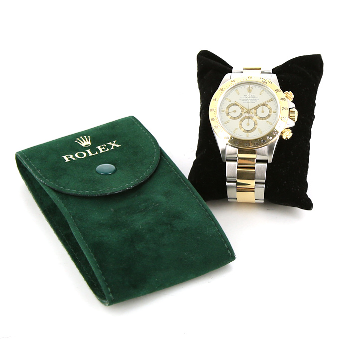 Rolex Daytona Automatique watch in gold and stainless steel Ref:  16523 Circa  1997 - Detail D2