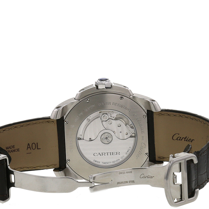 Montre Cartier Calibre De Cartier en acier et or rose Ref :  3299 Vers  2010