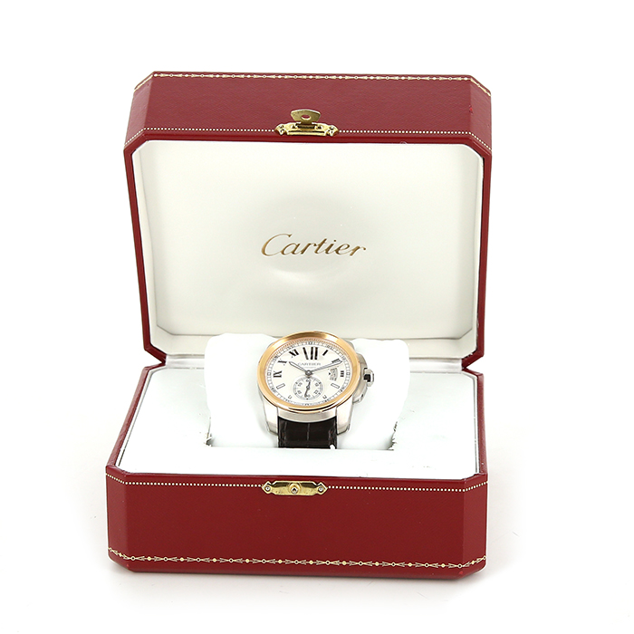Cartier Calibre De Cartier watch in stainless steel and pink gold Ref:  3299 Circa  2010 - Detail D3