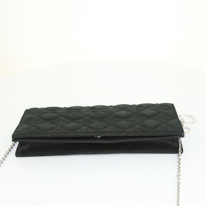 Pochette Dior en cuir noir - Detail D4