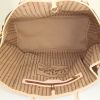 Shopping bag Louis Vuitton Neverfull modello grande in tela monogram marrone e pelle naturale - Detail D2 thumbnail