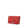 Portefeuille Hermes Dogon - Pocket Hand en cuir Swift rouge - 00pp thumbnail