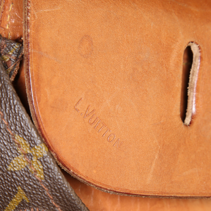 Borsa da viaggio Louis Vuitton Steamer Bag - Travel Bag in tela monogram e pelle naturale - Detail D4