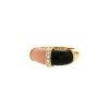 Mauboussin 1970's ring in yellow gold,  coral and onyx and in diamonds - 00pp thumbnail