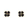 Vintage 1990's earrings in yellow gold,  diamonds and enamel - 00pp thumbnail
