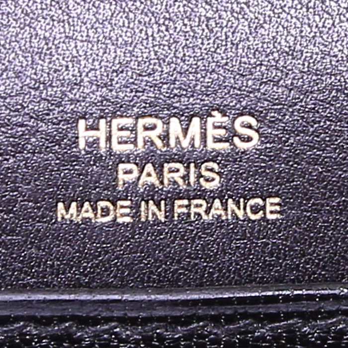 Bolso bandolera Hermès Roulis en cuero swift negro - Detail D3