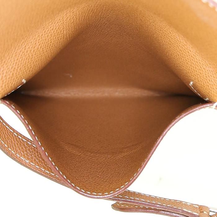 Borsa a tracolla Hermès Amelie modello piccolo in pelle Epsom gold - Detail D2