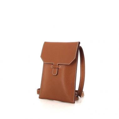 Borsa a tracolla Hermès Amelie modello piccolo in pelle Epsom gold