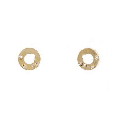 Dinh Van Cible earrings in yellow gold and diamonds