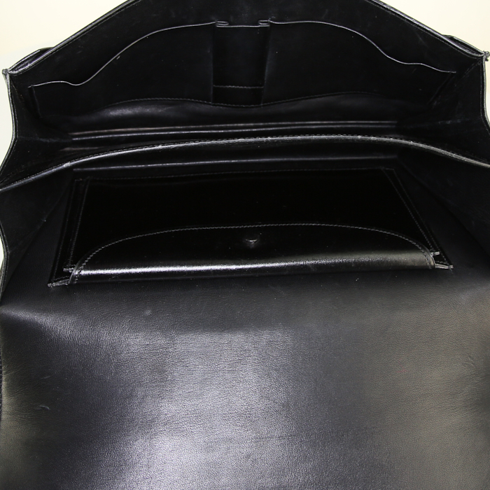 Bolso de mano Hermes Cordeliere en cuero box negro - Detail D2