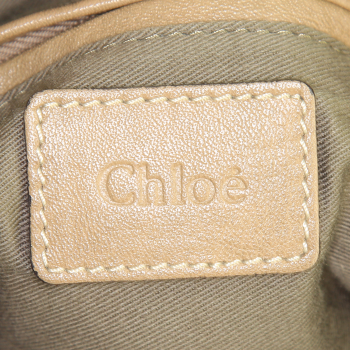 Bolso de mano Chloé Marcie modelo grande en cuero color camel - Detail D3