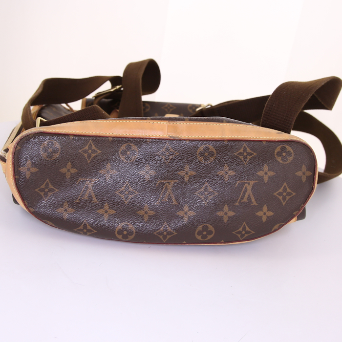 Louis Vuitton Bosphore backpack in brown monogram canvas and natural leather - Detail D4