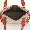 Chloé handbag in beige canvas and red leather - Detail D2 thumbnail