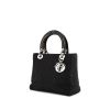 Bolso de mano Dior Lady Dior modelo mediano en lona cannage negra y cuero negro - 00pp thumbnail