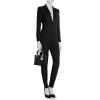 Bolso de mano Dior Lady Dior modelo mediano en lona cannage negra y cuero negro - Detail D1 thumbnail