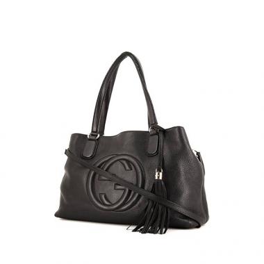 Shopping bag Gucci Soho in pelle martellata nera