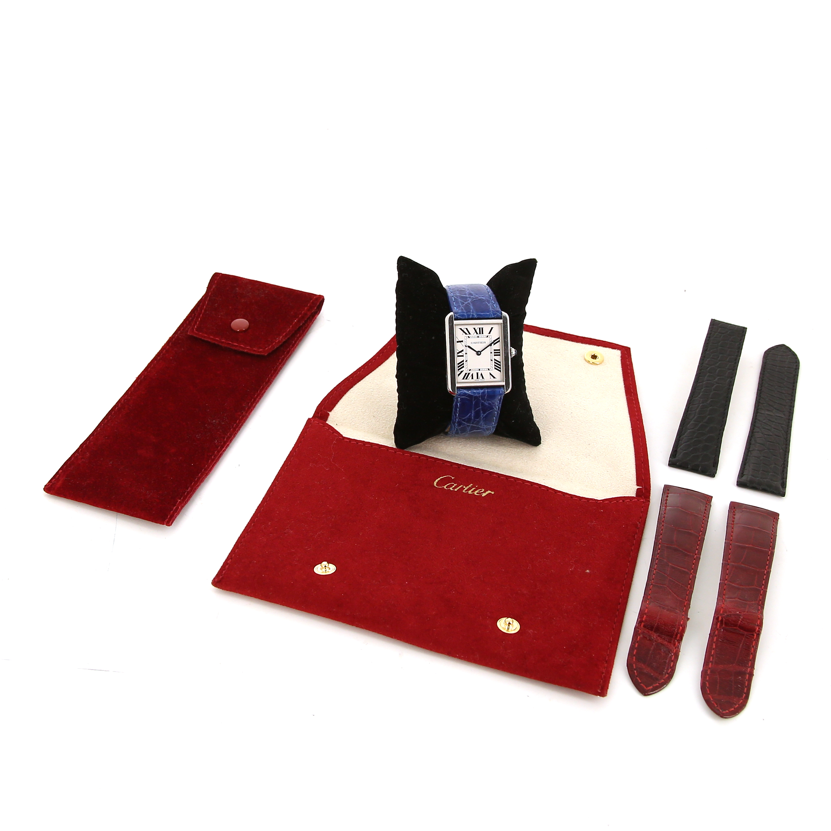 Reloj Cartier Tank Solo de acero Ref :  3169 Circa  2010 - Detail D2