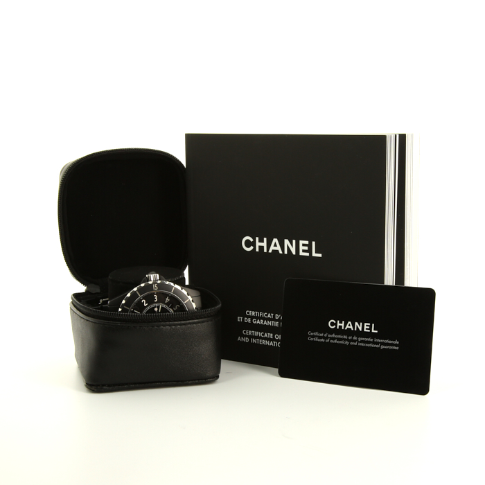 Reloj Chanel J12 de cerámica noire Ref :  H3131 Circa  2015 - Detail D2