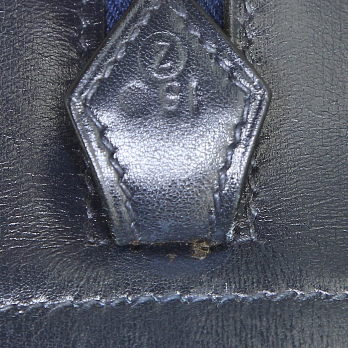 Borsa portadocumenti Hermes Eiffel in pelle box blu marino - Detail D3