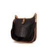 Hermes Evelyne medium model shoulder bag in black Fjord leather and natural leather - 00pp thumbnail