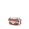 Sac bandoulière Chanel Mini Timeless en tricot blanc-cassé rouge et bleu - 00pp thumbnail