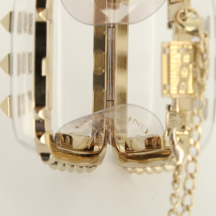 Valentino Garavani Rockstud shoulder bag in transparent plexiglas - Detail D5