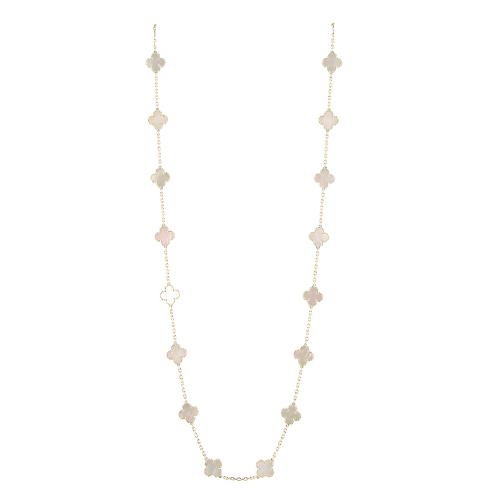 Collar Van Cleef 
Arpels Alhambra Vintage en oro amarillo y nácar blanco - 00pp