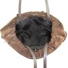 Shopping bag Prada in camoscio marrone e pelle marrone - Detail D2 thumbnail