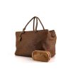 Bottega Veneta weekend bag in brown intrecciato leather - 00pp thumbnail