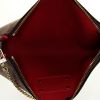 Louis Vuitton Eva pouch in ebene damier canvas and brown leather - Detail D3 thumbnail