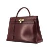 Hermès Kelly 35 handbag in burgundy box leather - 00pp thumbnail