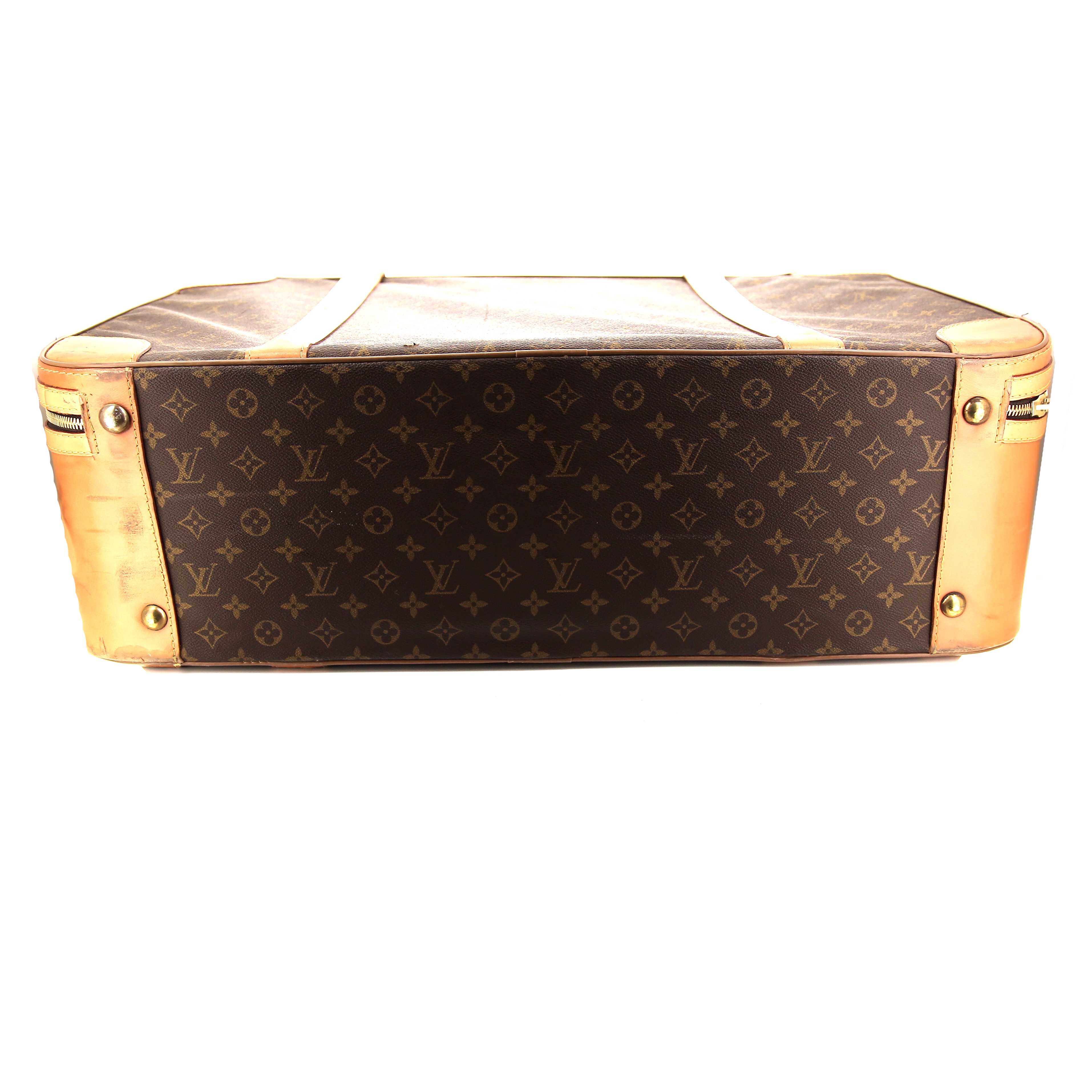 Louis Vuitton large model handbag in monogram canvas and natural leather - Detail D5