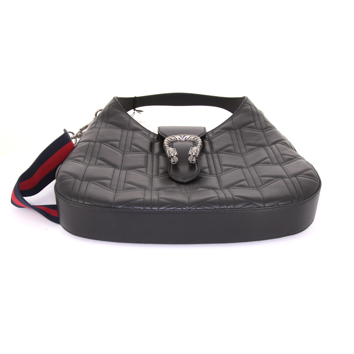 Gucci Dionysus medium model bag worn on the shoulder or carried in the hand in black leather - Detail D5