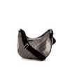 Gucci shoulder bag in grey and black monogram canvas and black leather - 00pp thumbnail