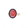 Pomellato Colpo Di Fulmine large model ring in pink gold,  garnet and sapphire - 00pp thumbnail