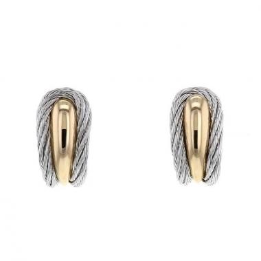 Orecchini Fred Force 10 in oro giallo e acciaio