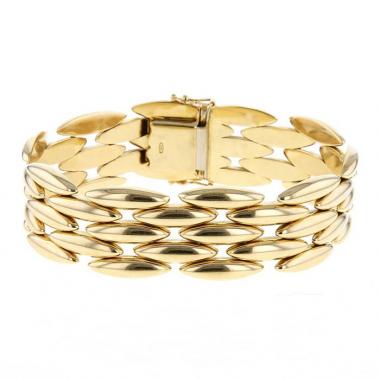 Bracelet époque années 90 Cartier Gentiane grand modèle en or jaune
