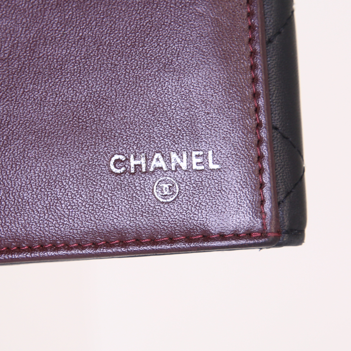 Chanel Camelia - Wallet wallet in black quilted leather - Detail D3