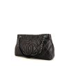 Shopping bag Chanel Soft CC in pelle martellata e trapuntata nera - 00pp thumbnail