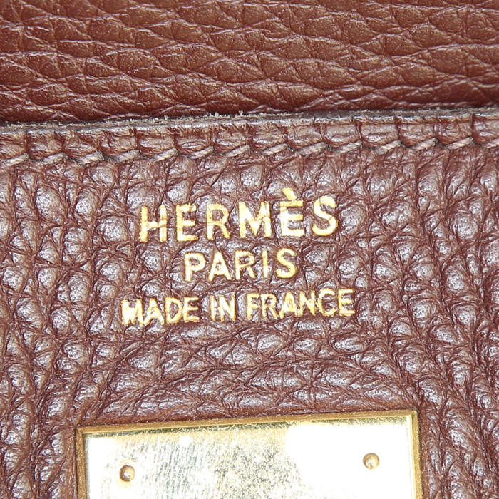 Bolso de mano Hermes Birkin 40 cm en cuero togo marrón - Detail D3