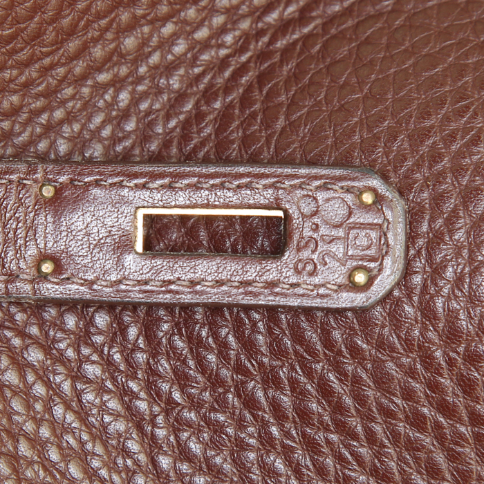 Bolso de mano Hermes Birkin 40 cm en cuero togo marrón - Detail D4