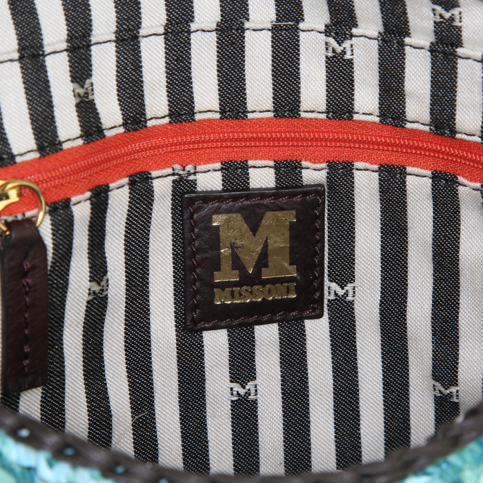 Bolso de mano Missoni en mimbre azul - Detail D3