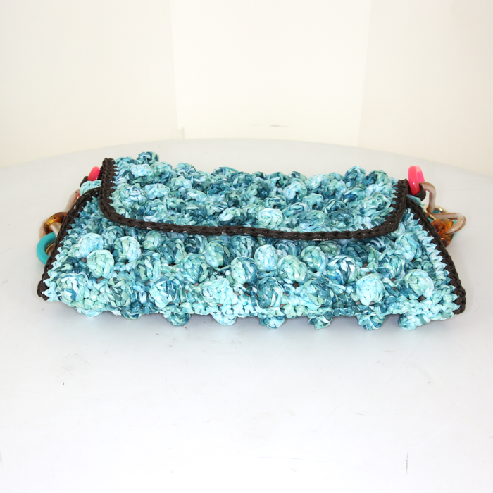 Bolso de mano Missoni en mimbre azul - Detail D4