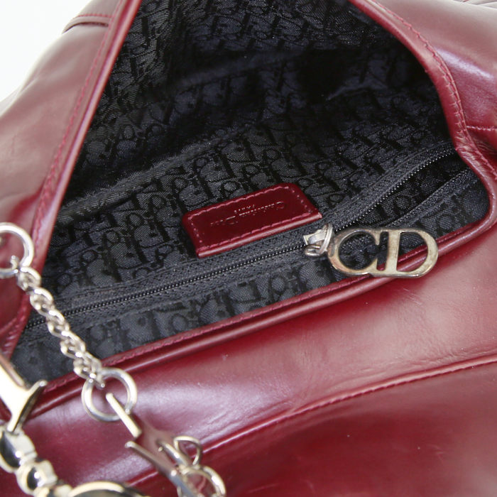 Dior Piercing handbag in burgundy leather - Detail D3