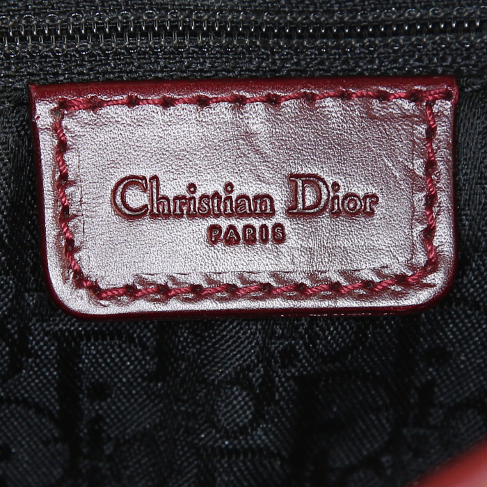 Dior Piercing handbag in burgundy leather - Detail D4