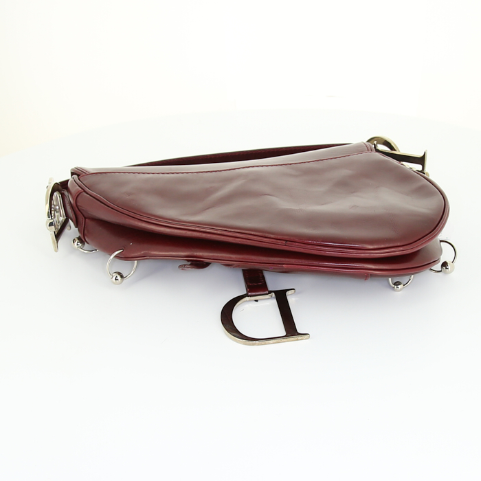 Dior Piercing handbag in burgundy leather - Detail D5