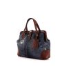 Ralph Lauren handbag in blue denim canvas and brown leather - 00pp thumbnail