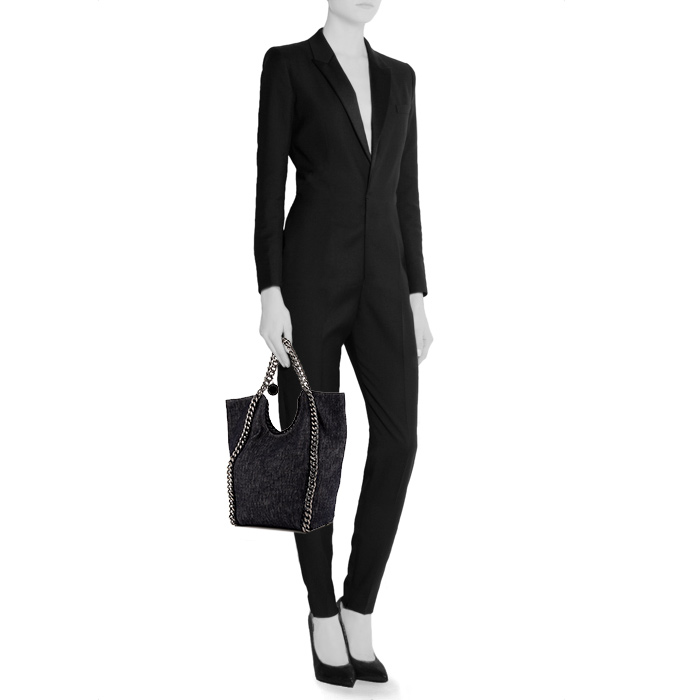 Stella McCartney shopping bag in dark blue denim canvas - Detail D1