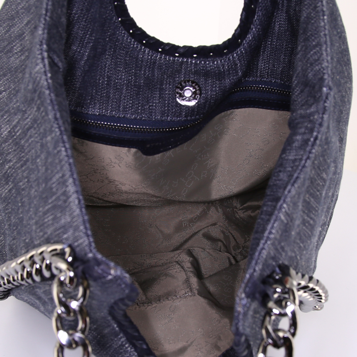 Stella McCartney shopping bag in dark blue denim canvas - Detail D2